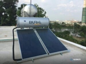 Máy nước nóng năng lượng mặt trời Bural tấm phẳng lắp trên mái nhà do Wakin thi công
